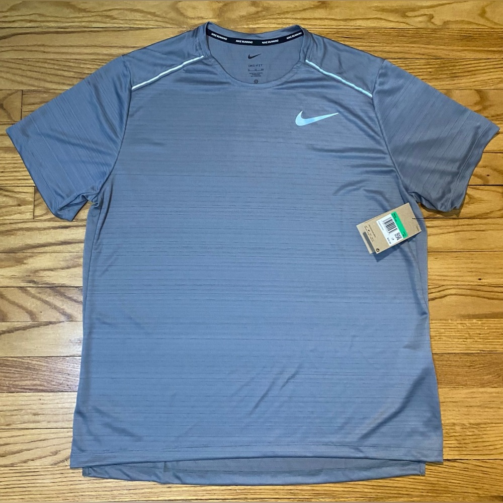Nike Dri-FIT Miler Short Sleeve Running t-shirt Gray Men’s sz XL NEW! - Picture 4 of 6
